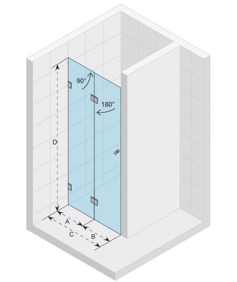 Drzwi prysznicowe 80 RIHO S105 Scandic szkło przezroczyste