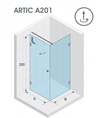 Kabina kwadratowa 90x90 RIHO ARTIC A201 lewa, szkło przezroczyste