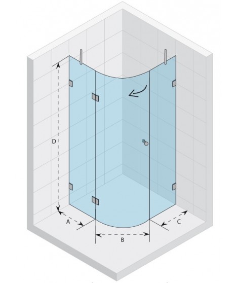 Kabina półokrągła 90x90 RIHO Scandic S308 szkło przezroczyste
