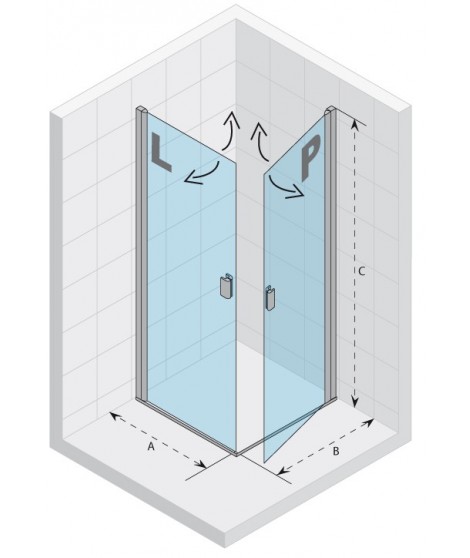 Drzwi prysznicowe 80 RIHO Nautic N209 lewe. szkło przezroczyste
