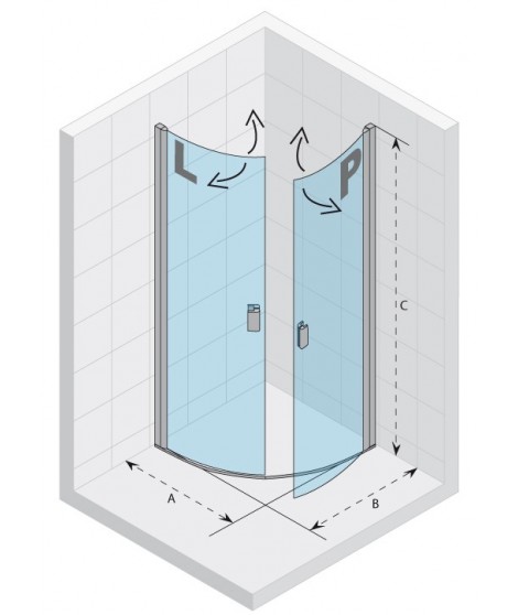 Drzwi prysznicowe 90 RIHO Nautic N308 lewe. szkło przezroczyste