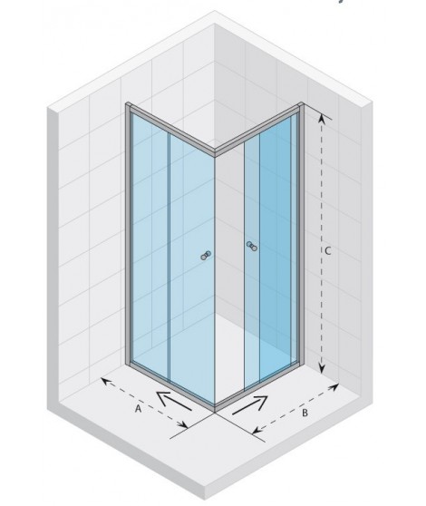 Drzwi prysznicowe 80 RIHO Lucena szkło przezroczyste