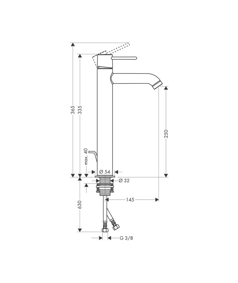 Bateria umywalkowa axor uno² jednouchwytowa dn15 chrom 38025000 id