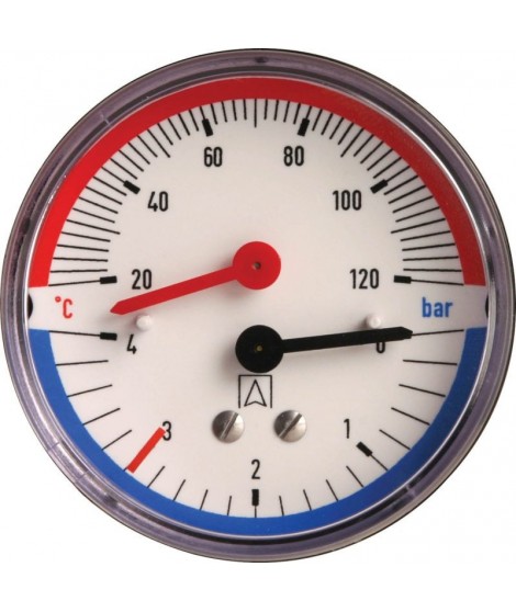 AFRISO Termomanometr TM 80, fi80 mm, 0÷4 bar, 20÷120°C, G1/4", ax, kl. 2,5 63341