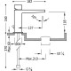 Bateria umywalkowa TRES stojąca Slim-Tres z korkiem automatycznym chrom