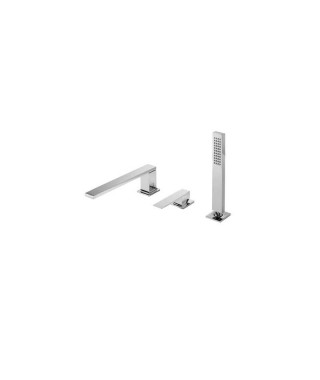 Bateria wannowa TRES Slim-Tres 3-otworowa. z rączką. 220 mm. chrom