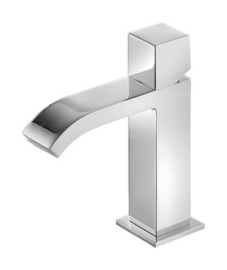 Bateria umywalkowa TRES Cuadro-Tres z wylewką typu kaskada. chrom
