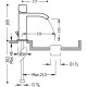 Bateria umywalkowa TRES Cuadro-Tres z wylewką typu kaskada. z korkiem automatycznym. chrom