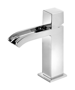 Bateria umywalkowa TRES Cuadro-Tres. z otwartą wylewką kaskadową. wys. 17 cm. chrom