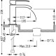 Bateria umywalkowa TRES Cuadro-Tres. z otwartą wylewką kaskadową oraz korkiem. wys 16 cm. chrom
