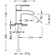 Bateria umywalkowa TRES Cuadro-Tres. jednouchwytowa bez korka. chrom 106103