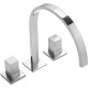 Bateria umywalkowa TRES Cuadro-Tres. 3-otworowa. chrom