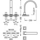 Bateria umywalkowa TRES Cuadro-Tres. 3-otworowa. chrom