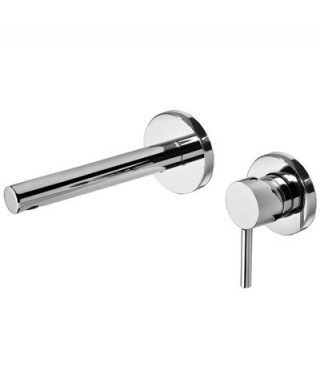 Bateria umywalkowa TRES Max-Tres ścienna długość wylewki 21 cm chrom