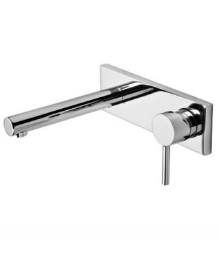 Bateria umywalkowa TRES Max-Tres ścienna długość wylewki 21 cm chrom