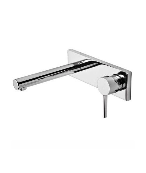 Bateria umywalkowa TRES Max-Tres ścienna długość wylewki 21 cm chrom