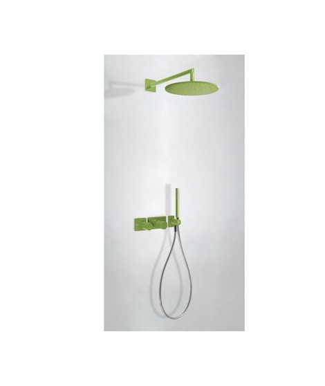 Zestaw prysznicowy TRES Study Colors z baterią termostatyczną. zielona