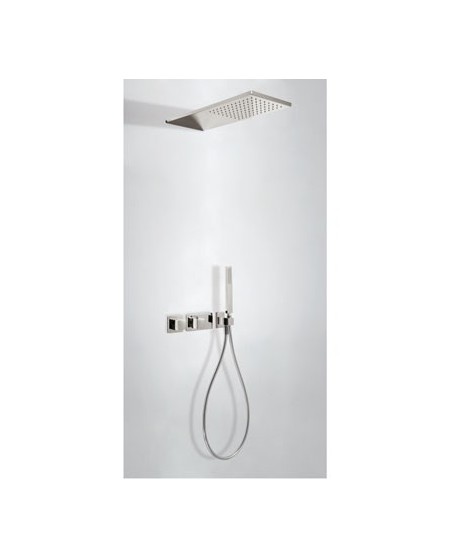 Zestaw prysznicowy TRES Slim-Exclusive termostatyczny. z regulacją strumienia. stalowy