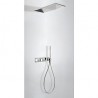 Zestaw prysznicowy TRES Slim-Exclusive termostatyczny. z regulacją strumienia. chrom/biały