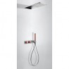 Zestaw prysznicowy TRES Loft Colors z baterią termostatyczną. czerwona