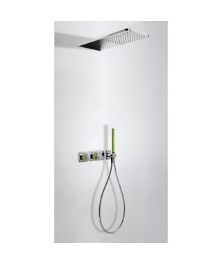 Zestaw prysznicowy TRES Loft Colors z baterią termostatyczną. zielona