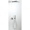 Zestaw prysznicowy TRES Cuadro-Exclusive z baterią podtynkową i deszczownicą 30x30 cm. chrom/biały
