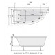 Wanna asymetryczna POOLSPA LAURA 150x90cm z hydromasażem. system SMART 1. lewa