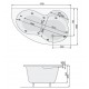 Wanna asymetryczna POOLSPA MISTRAL 170x105cm z hydromasażem. system SMART 2 plus. prawa