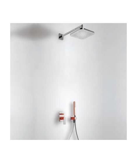 Zestaw prysznicowy TRES Loft Colors z baterią podtynkową. czerwona