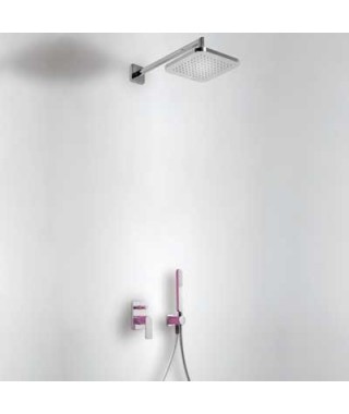 Zestaw prysznicowy TRES Loft Colors z baterią podtynkową. fioletowa
