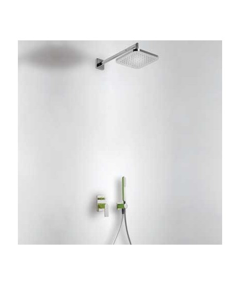Zestaw prysznicowy TRES Loft Colors z baterią podtynkową. zielona
