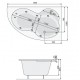 Wanna asymetryczna POOLSPA MISTRAL 150x105cm z hydromasażem. system SMART 2 standard. prawa