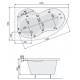 Wanna asymetryczna POOLSPA MISTRAL 160x105cm lewa