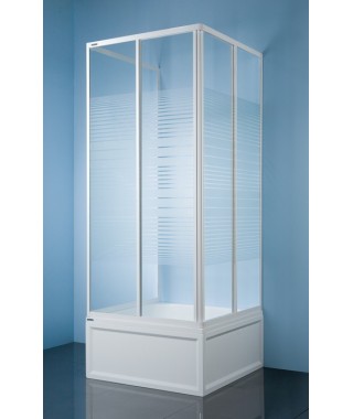 Kabina kwadratowa przyścienna KT/Dr-c 80x80x185cm SANPLAST CLASSIC profil biały.polistyren