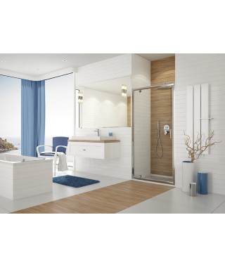 Drzwi prysznicowe 70x190cm SANPLAST DJ/TX5b. profil srebrny błyszczący. wzór szyby W15