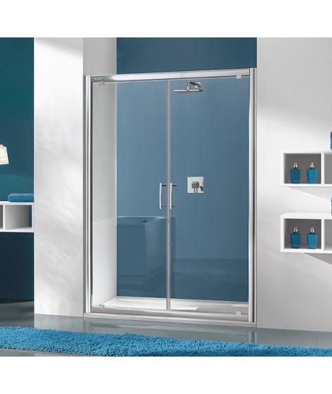 Drzwi prysznicowe 90x190cm SANPLAST DD/TX5b. profil biały ew. wzór szyby Grey