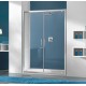 Drzwi prysznicowe 100x190cm SANPLAST DD/TX5b. profil srebrny matowy. wzór szyby W15