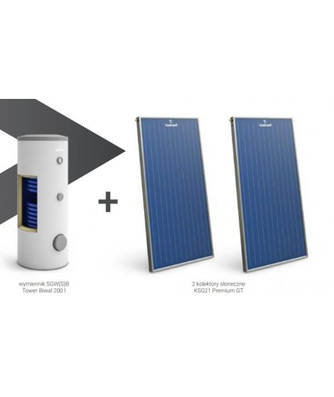 Zestaw solarny GALMET wymiennik SGW(S)B Tower Biwal 400 l (biały) + 4 kolektory słoneczne KSG21 Premium GT