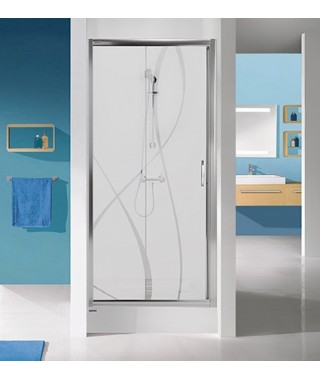 Drzwi prysznicowe 90x190cm SANPLAST D2/TX5b. profil biały ew. wzór szyby W15
