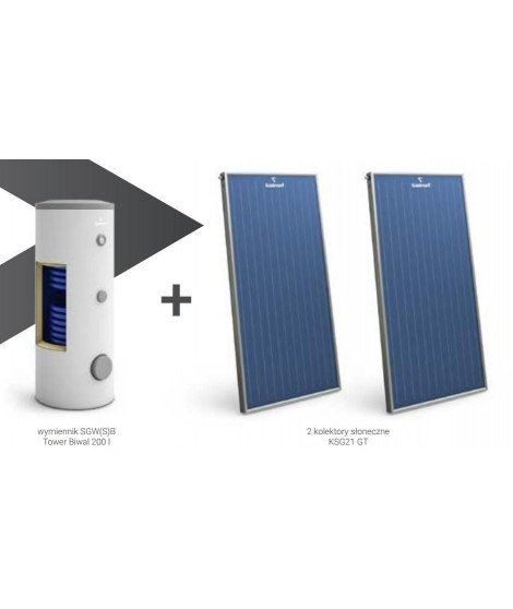 Zestaw solarny GALMET wymiennik SGW(S)B Tower Biwal 500 l (szary) + 5 kolektorów słonecznych KSG21 GT