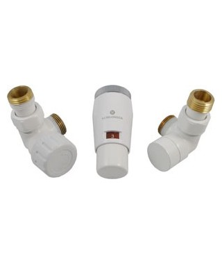 Zestaw termostatyczny osiowy SCHLOSSER Elegant Mini - zasilanie z lewej strony. biały