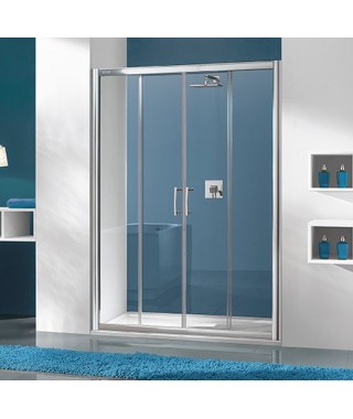 Drzwi prysznicowe 130x190cm SANPLAST D4/TX5b. profil srebrny matowy. wzór szyby Grey