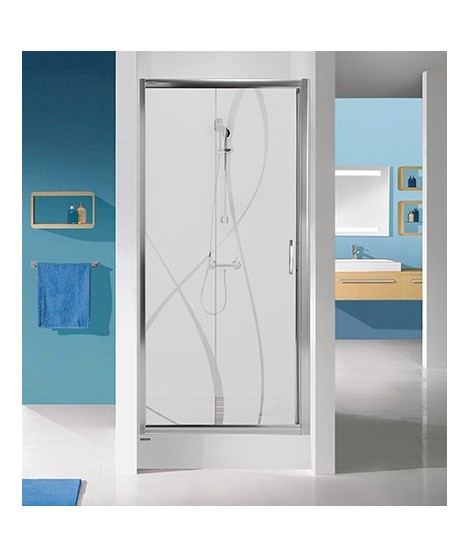 Drzwi prysznicowe 90x190cm SANPLAST D2/TX5b. profil grafit matowy. wzór szyby W15