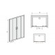 Drzwi prysznicowe 130x190cm SANPLAST D4/TX5b. profil grafit matowy. wzór szyby W15