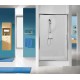 Drzwi prysznicowe 90x190cm SANPLAST D2/TX5b. profil srebrny błyszczący. wzór szyby W15