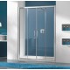 Drzwi prysznicowe 130x190cm SANPLAST D4/TX5b. profil srebrny błyszczący. wzór szyby Grey