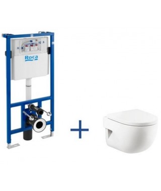 Zestaw podtynkowy ROCA DUPLO + miska podwieszana MERIDIAN Compacto z powłoką MaxiClean