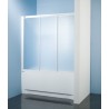 Kabina nawannowa 170x140cm SANPLAST DTr-c-W-170 biała. wzór szyby Pearl