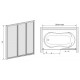 Kabina nawannowa 170x140cm SANPLAST DTr-c-W-170 biała. wzór szyby Pearl