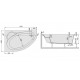 Wanna asymetryczna 90x140+STW SANPLAST WAL/EKOPLUS biały ew. lewa